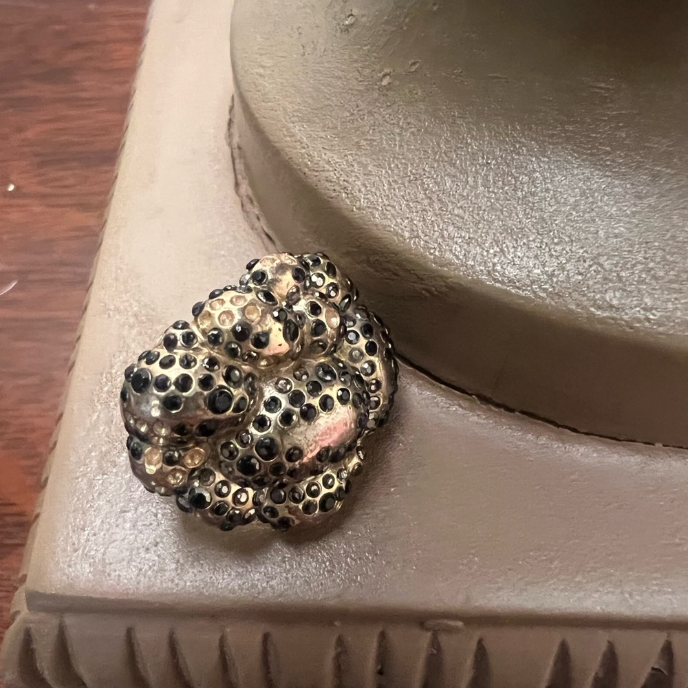 Gold and Black Textured Ring